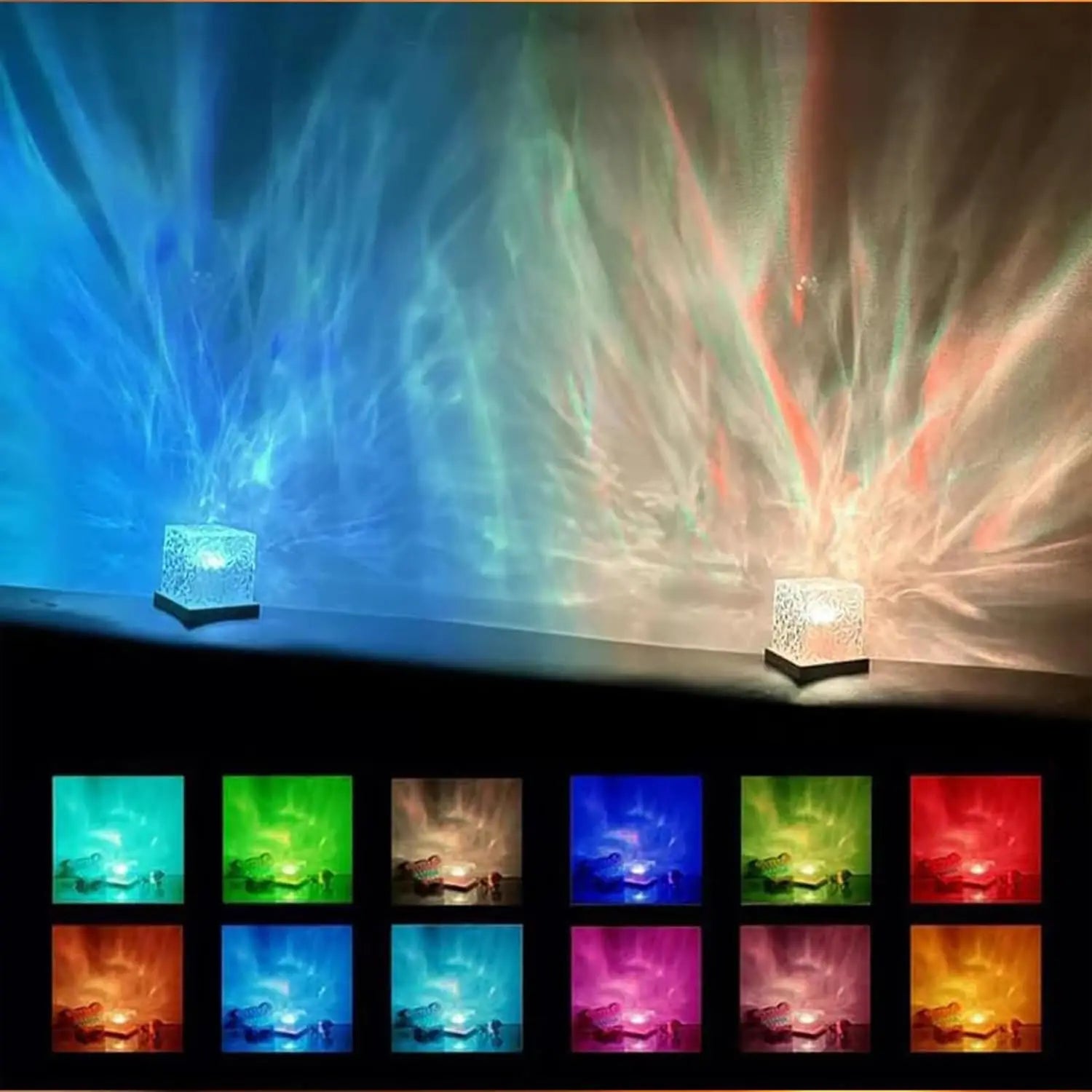 Northern Lights Cube Lamp 